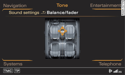 Adjusting balance/fader